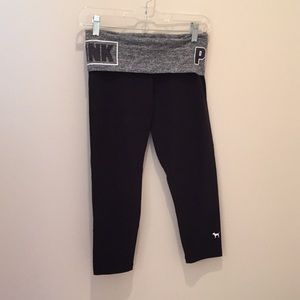 Victoria’s Secret Black Capri yoga pant, accents